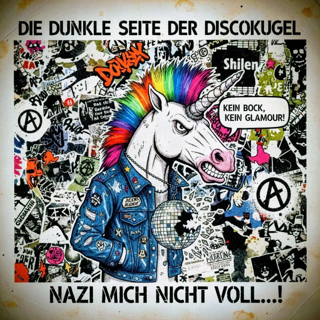 Cover der EP „Nazi mich nicht voll...!“ von Die dunkle Seite der Discokugel